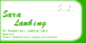 sara lambing business card
