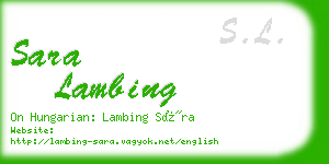 sara lambing business card